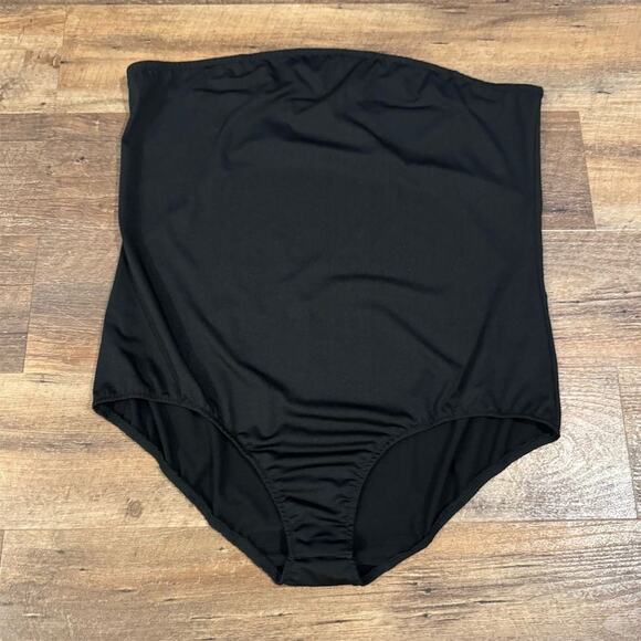 Finesse Plus 1X Black Strapless Bodysuit Slimming Tummy Control Shapewear - Picture 1 of 8